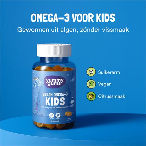 Yummygums Kids Vegan Omega-3 Suikerarm 45 stuks