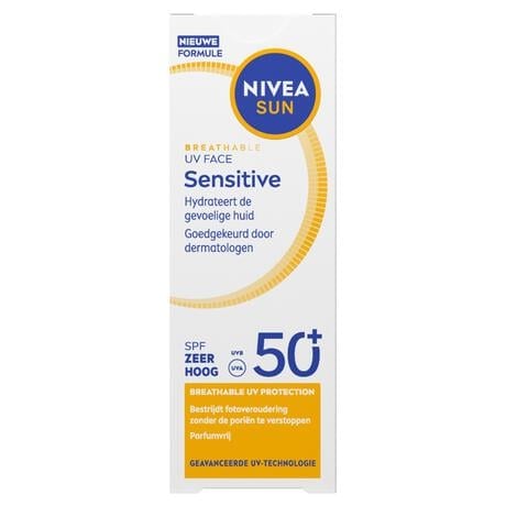 Nivea Sun Uv Face Sensitive Parfumvrije & Hydraterende Zonnebrand SPF50 40 ML