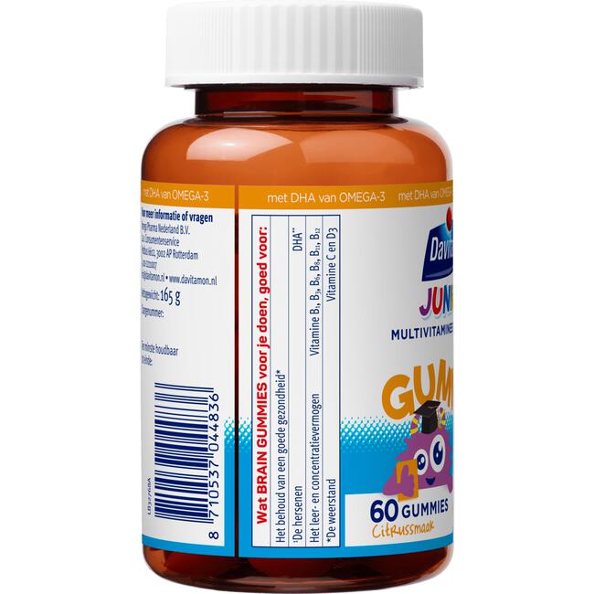 Davitamon Junior Brain Gummies met Omega 3 Multivitamine kinderen 60 stuks