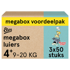Etos Woezel & Pip Luiers Maxi Plus Megabox Voordeelpak Maat 4+ 9-20 kg 150 stuks