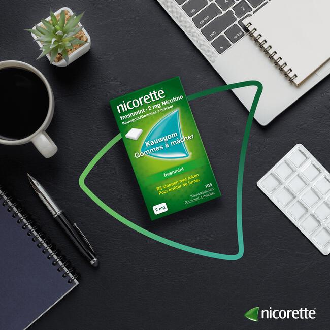 Nicorette Suikervrij Menthol Mint Kauwgom 2 Mg 30 Stuks