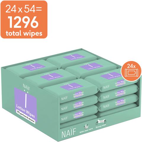 Naïf Plasticvrije Lotion Billendoekjes 24x54 stuks