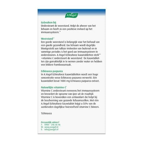 A.Vogel Echinaforce Sterk** + Vitamine C Weerstand1* Kauwtabletten 60 stuks