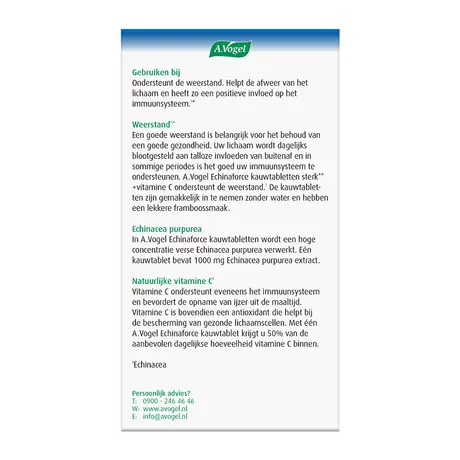 A.Vogel Echinaforce Sterk** + Vitamine C Weerstand1* Kauwtabletten 60 stuks
