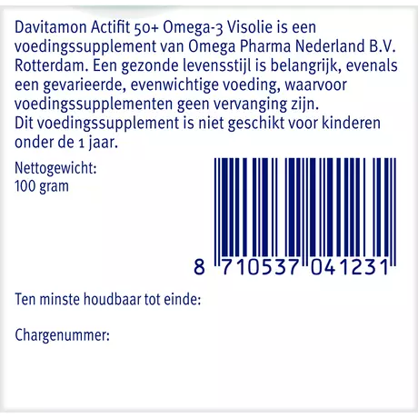 Davitamon Actifit 50+ Omega-3 Visolie Capsules 90 stuks