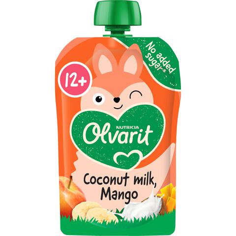 Olvarit Knijpfruit Kokosmelk Mango 12+ Maanden 100 gram