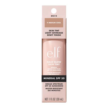 e.l.f. Halo Glow Skin Tint SPF50 9 Medium Cool