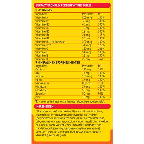 Supradyn Complex Forte Multivitamine Voor Extra Energie 95 Tabletten