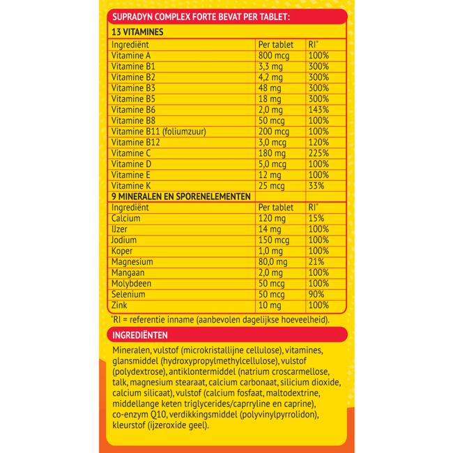 Supradyn Complex Forte Multivitamine Voor Extra Energie 95 Tabletten