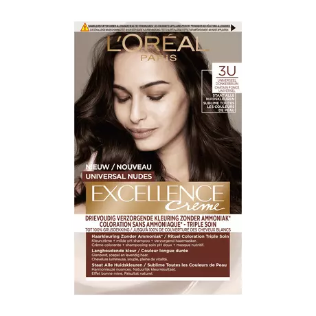 L'Oréal Paris Excellence Universal Nudes Permanente Haarverf 3U Donkerbruin