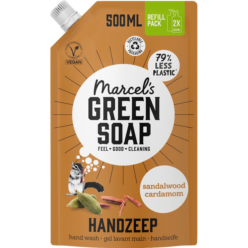 Marcel's Green Soap Sandelhout & Kardemon Navulzak 500 ML