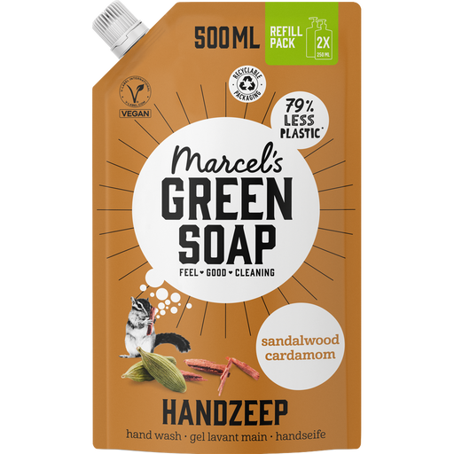 Marcel's Green Soap Sandelhout & Kardemon Navulzak 500 ML