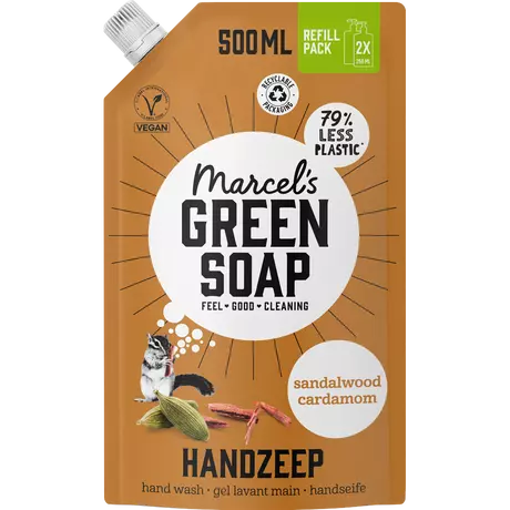 Marcel's Green Soap Sandelhout & Kardemon Navulzak 500 ML