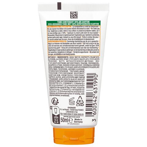 Garnier Ambre Solaire Hydra 24H Protect Lotion Zonnebrandcrème SPF 50 50ml Reisformaat Waterresistent