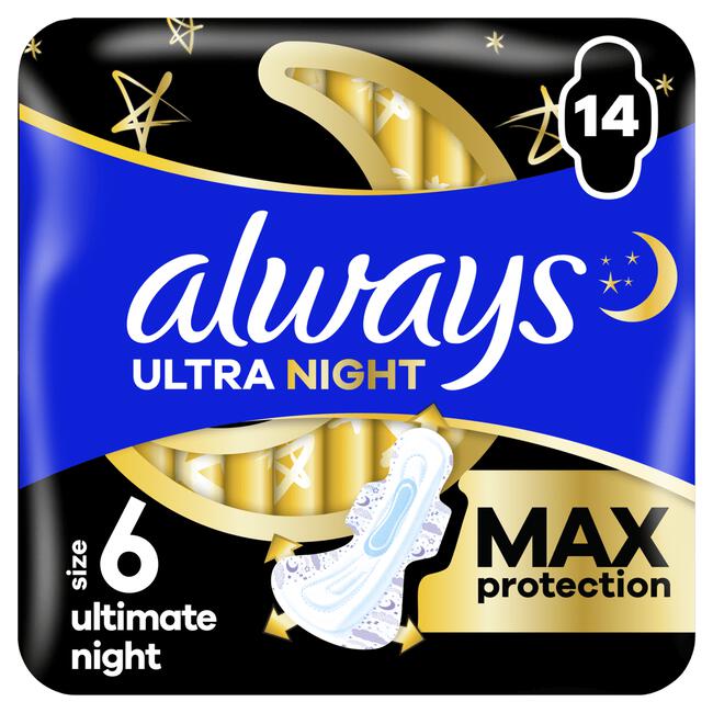 Always Ultimate Night Maandverband Met Vleugels 14 Stuks
