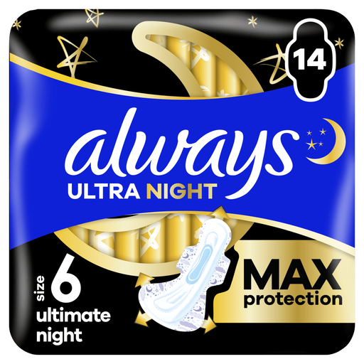 Always Maandverband Ultra Ultimate Night Wings Big Pack 14 stuks