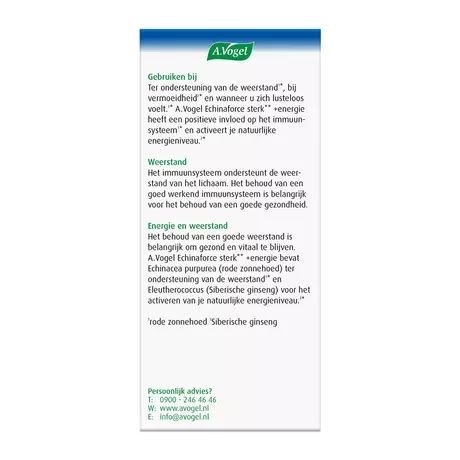 A.Vogel Echinaforce Sterk** Energie2*  Tabletten 30 stuks