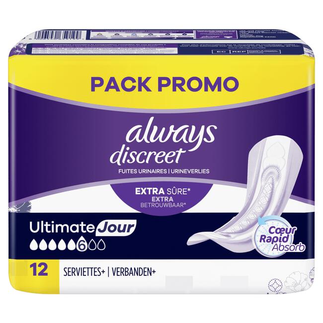 Always Discreet Urineverlies Verband Ultimate Day 12 Stuks