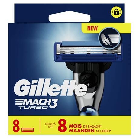 Gillette Mach3 Turbo Scheermesjes 8 stuks