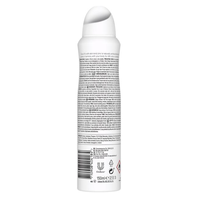 Dove Original 0% Anti-Transpirant Deodorant Spray 150 ML