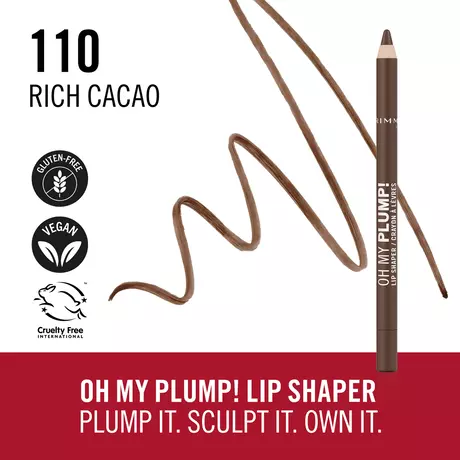 Rimmel London Oh My Plump! Lip Liner Bruin 110 Rich Cacao