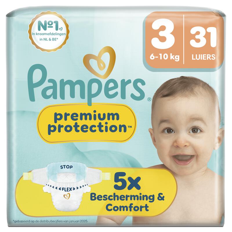 Pampers Premium Protection Luiers Maat 3 6-10 kg 31 stuks
