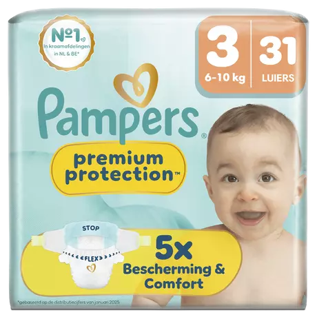 Pampers Premium Protection Luiers Maat 3 6-10 kg 31 stuks