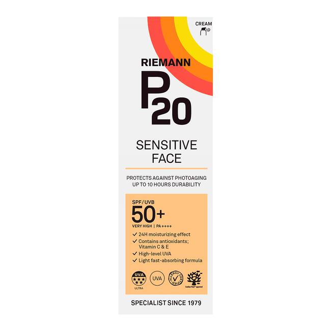 P20 Sensitive Face Zonnebrandcrème SPF50+
