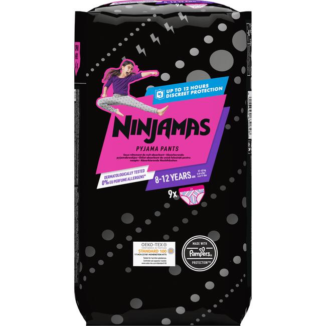 Ninjamas Pants Luierbroekjes Meisje Maat 8 8-12 Jaar 9 Stuks