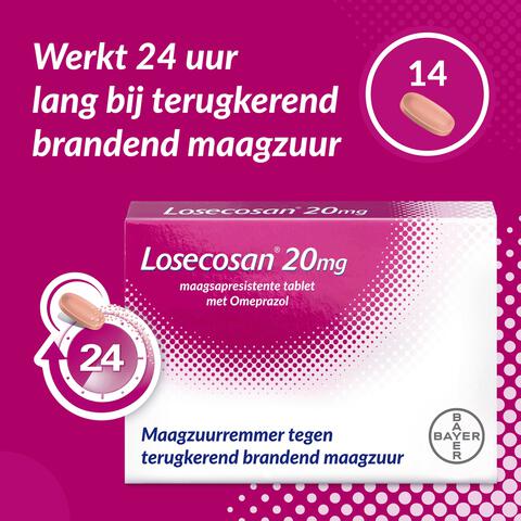 Losecosan tegen terugkomend brandend maagzuur 14 tabletten