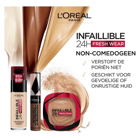 L'Oréal Paris Infaillible 24H Fresh Wear Foundation in a Powder 330 Hazelnut