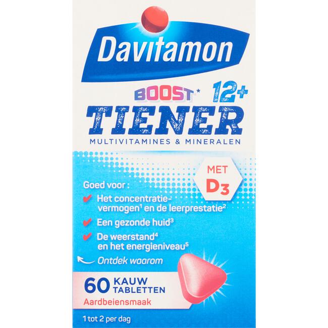 Davitamon Multi Boost 12+ Kauwvitamines Aardbei