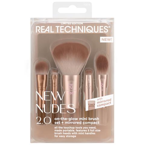 Real Techniques On-The-Glow Mini Brush Kit + Mirrored Compact
