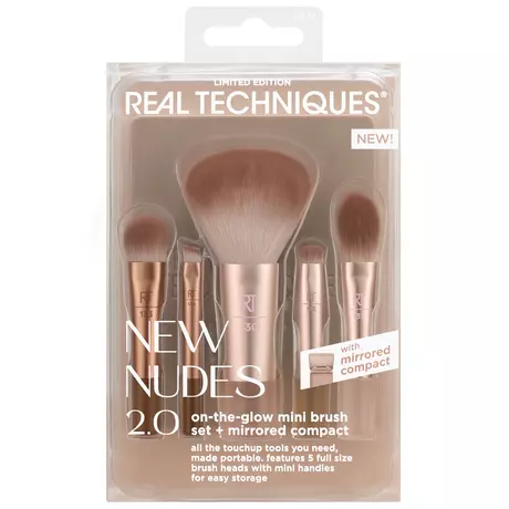 Real Techniques On-The-Glow Mini Brush Kit + Mirrored Compact