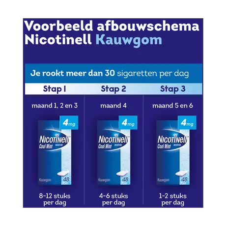 Nicotinell Kauwgom Cool Mint 4 MG Stoppen met Roken 96 stuks