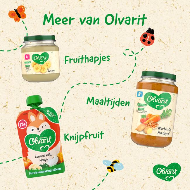 Olvarit Knijpfruit Plantaardige Kokosmelk Bosbes Smoothie