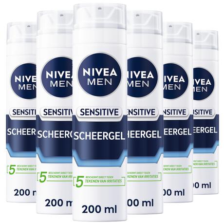 NIVEA MEN Sensitive Scheergel 200 ML Multipack 6 stuks
