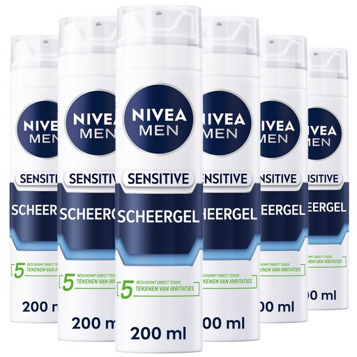 NIVEA MEN Sensitive Scheergel 200 ML Multipack 6 stuks