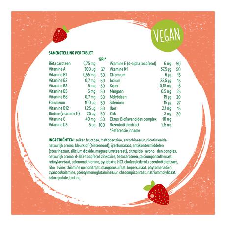 Dagravit Natural Kids Multi Aardbei 60 Dragees