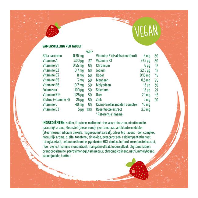 Dagravit Natural Kids Multi Aardbei 60 Dragees