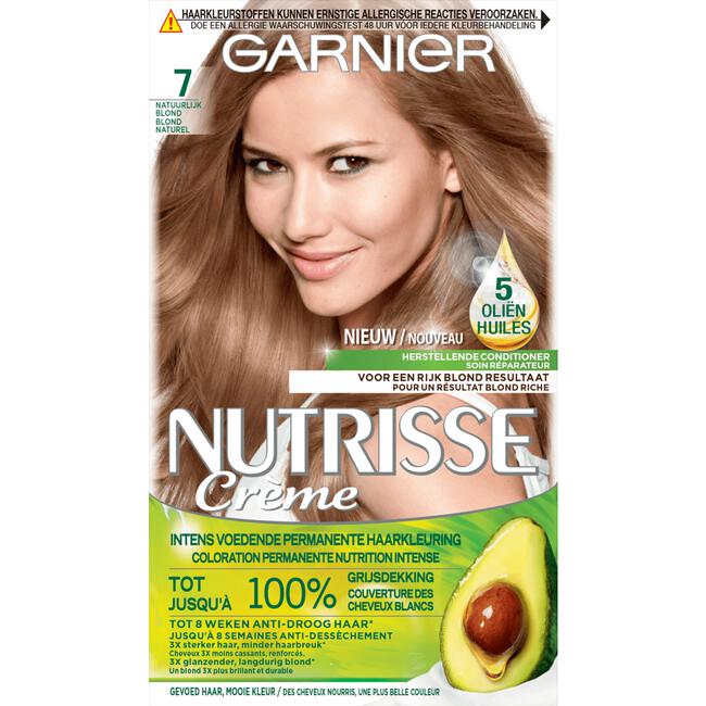 Garnier Nutrisse Crème Permanente Haarverf 7 Natuurlijk Blond
