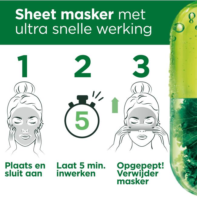 Garnier SkinActive Ampul Sheet Masker Met Boerenkool & Niacinamide