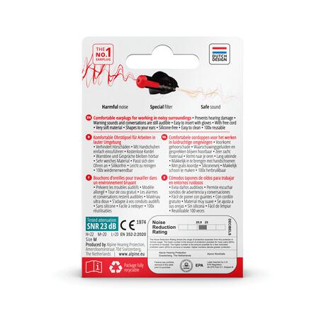 Alpine WorkSafe Herbruikbare Klus Oordoppen 1 paar