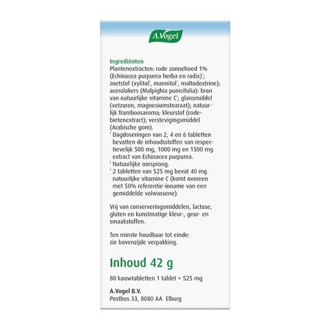 A.Vogel Echinaforce Junior met Vitamine C Weerstand1* Kauwtabletten 80 stuks