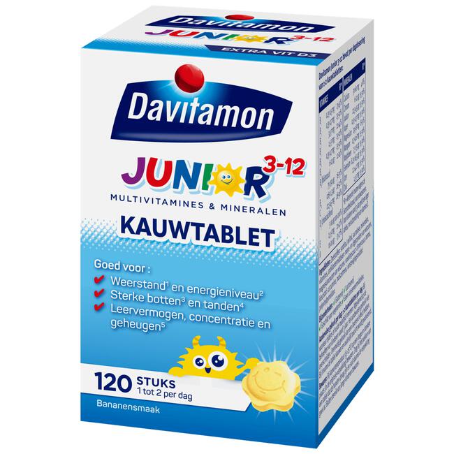 Davitamon Junior 3-12 Kauwtabletten Bananensmaak