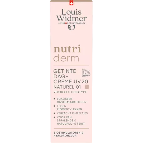 Louis Widmer Nutriderm Getinte Dagverzorging SPF20 Naturel 01 Zonder Parfum 30 ML