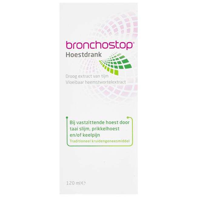 Bronchostop Hoestdrank bij Vastzittende Hoest en Keelpijn 120 ML