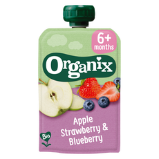 Organix Knijpfruit Appel Aardbei & Bosbes 6M+ 100GR