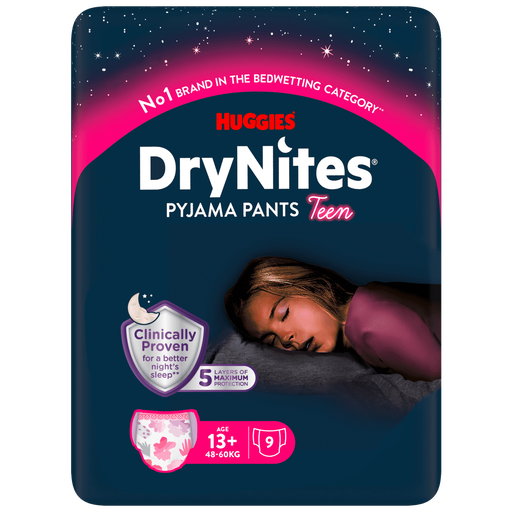 Huggies DryNites Nachtbroekjes Meisjes 13+ jaar 9 stuks