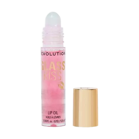 Revolution Glass Kiss Roller Ball Lip Oil Fairytale Peach Shimmer